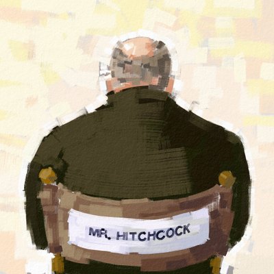 Portræt af instruktør Alfred Hitchcock, 2023 (illustration) af Alessandro Lonati