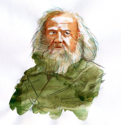 Portræt af Dmitri Ivanovich Mendeleev, Mendeleev (eller Dmitri Mendeleev af Alessandro Lonati