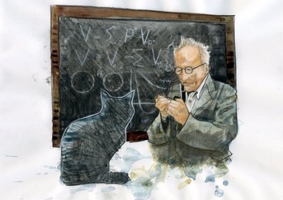 Portræt af Erwin Schrodinger (1887-1961) (Portræt af Erwin Erwin Schrodinger) af Alessandro Lonati
