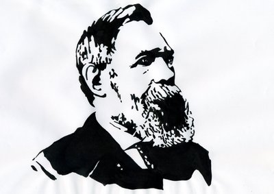 Portræt af Friedrich Engels (1820-1895), tysk socialistisk teoretiker og politiker (tysk filosof, samfundsforsker og journalist Friedrich Engels) af Alessandro Lonati