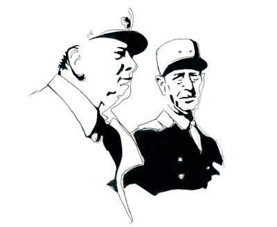 Portræt af general Charles de Gaulle og Winston Churchill af Alessandro Lonati