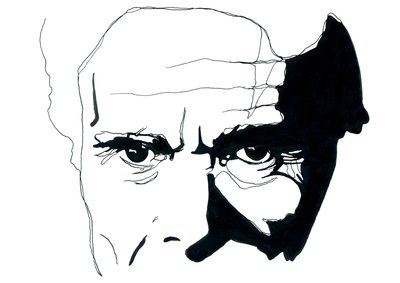 Portræt af den italienske forfatter og instruktør Pier Paolo Pasolini (Portræt af den italienske forfatter og instruktør Pier Paolo Pasolini) af Alessandro Lonati