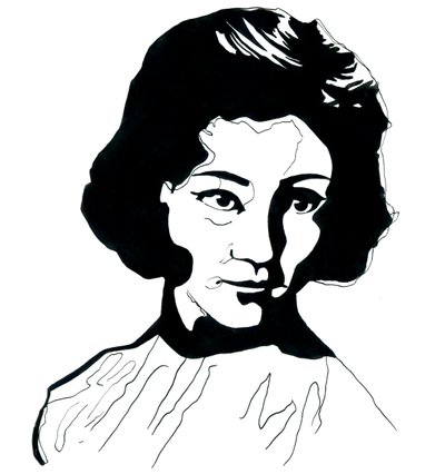 Portræt af Jiang Qing (1914-1991) Mao Zedongs hustru (Portræt af Jiang Qing som Madame Mao) af Alessandro Lonati