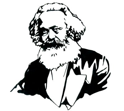 Portræt af Karl Marx (1818-1883), filosof og politisk teoretiker af Alessandro Lonati