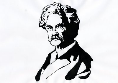 Portræt af Mark Twain (1835-1910) af Alessandro Lonati