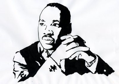 Portræt af pastor Martin Luther King (1929-1968) Illustration af Alessandro Lonati