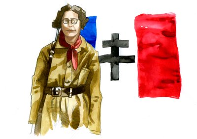 Portræt af Simone Weil (1909-1943), fransk filosof af Alessandro Lonati