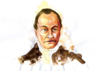 Portræt af den franske filosof Auguste Comte (1798-1857) (fransk filosof Auguste Comte) af Alessandro Lonati