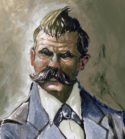 Portræt af den tyske filosof Friedrich Nietzsche (1844-1900). af Alessandro Lonati