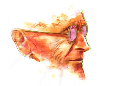 Portræt af forfatteren Hermann Hesse (1877-1962) Tegning af Alessandro Lonati