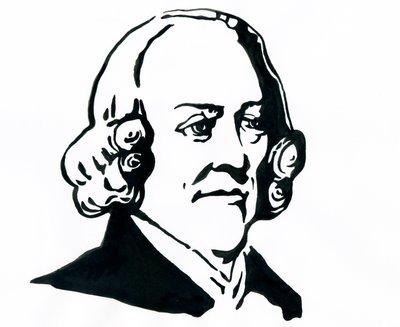 Portræt af filosoffen og økonomen Adam Smith (1723-1790) Tegning af Alessandro Lonati