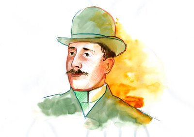 Portræt af digteren Guillaume Apollinaire (1880-1918) (den engelske digter Guillaume Apollinaire) af Alessandro Lonati