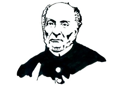 Repræsentation af Victor Schoelcher (1804-1893) fransk politiker, Franc Macon, kendt for at have ledet dekretet om den endelige afskaffelse af slaveri i Frankrig (Portræt af den franske afskaffelsesforfatter Victor Schoelcher) Illustration af Alessandro Lo af Alessandro Lonati