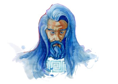 Repræsentation af den guddommelige Ouranos (græsk mytologi: uranus) af Alessandro Lonati
