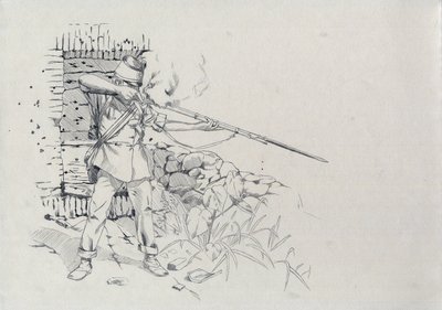 Andet imperium (1852-1870): infanteristskydning, soldat fra den østrigske hær, østrig-ungarsk (østrig-ungarsk) af Alessandro Lonati