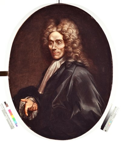 Portræt af en mand En mand af adelen, hovedbeklædning af en paryk og en sort kjole - Maleri af Alessandro Magnasco dit Il Lissandrino (1667-1749) Genes Musei di Strada Nuova inv n PR 371 af Alessandro Magnasco