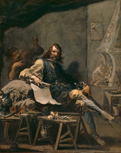 Satire over en adelsmand i elendighed af Alessandro Magnasco
