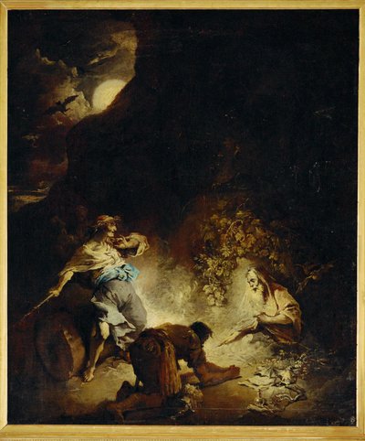 Heksen fra Endor (maleri på lærred) af Alessandro Magnasco