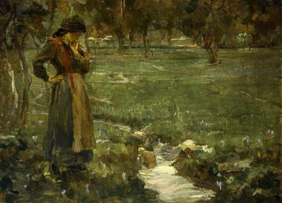 The Whispering Brook (olie på lærred) af Alessandro Milesi
