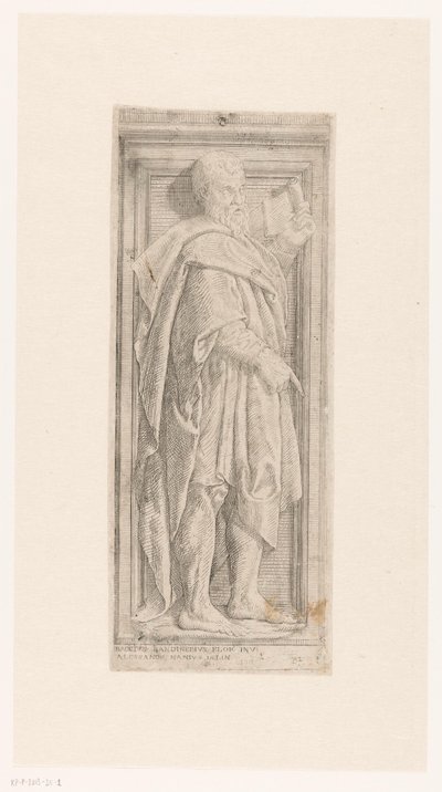 Bas-relief med stående profet med rulle af Alessandro Nani