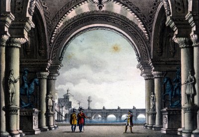 Scenografi af Sanquirico til operaen "Bianca og Fernando" af Vincenzo Bellini af Alessandro Sanquirico