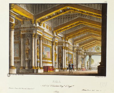 The Great Hall of the Royal Palace Scenografi til 1828-opførelsen af operaen "Elisabetta, Regina d