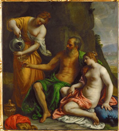 Lot og hans døtre af Alessandro Turchi