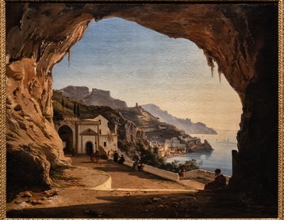 Capichinernes hule i Amalfi, ca. 1850 (olie på lærred) af Alessandro la Volpe
