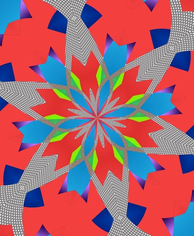 blomster #116,2019,(blandet medier) af Alex Caminker