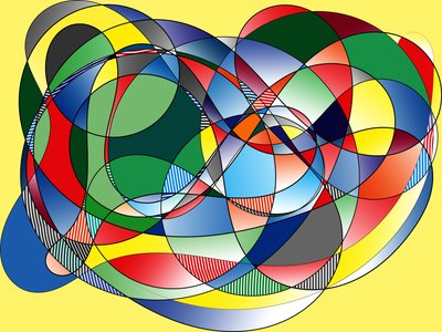 livsform, 2019, (gadient) af Alex Caminker