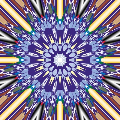 mandala, 2019, (blandet medier) af Alex Caminker