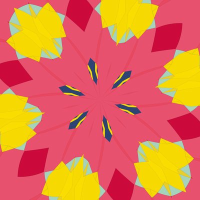 symmetri #44,2019,(blandet medier) af Alex Caminker