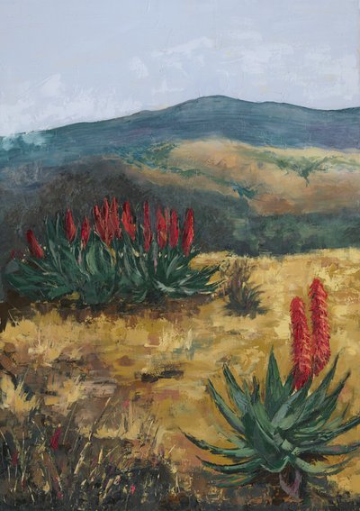 Red Aloes Desert Hills af Alex Cornell