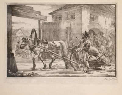 Ridning ud fra portene (litho) af after Alexander Orlowski