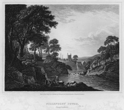 Gillknocky Tower, Dumfrieshire (gravering) af Alexander (after) Nasmyth