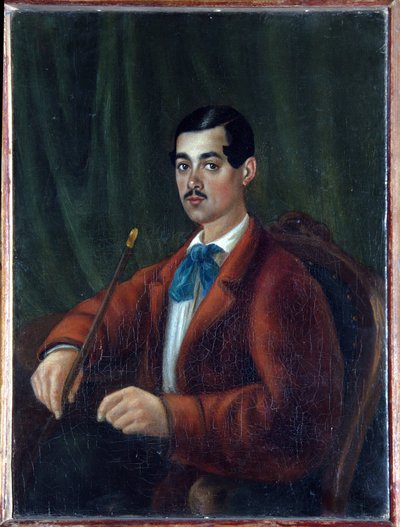 Selvportræt. Russisk forfatter, romantisk digter kendt under pseudonymet Marlinsky og medlem af Decembrist- eller Decembrist-opstanden i 1825, deporteret til Kaukasus, Værk af Alexander Alexandrovich Bestuzhev (Bestuzhev) Marlinsky (179) af Alexander Alexandrovich Bestuzhev Marlinsky