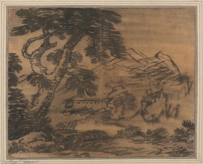 Træ og fjerne bakker af Alexander Cozens