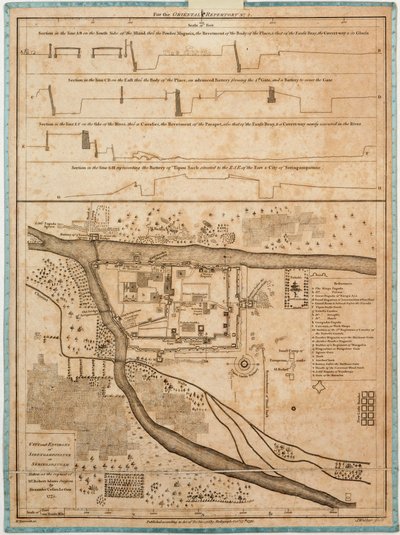 Byen og omegnen af Sirengampatanne eller Seringapatnam taget på anmodning af Mr Robert Adams kirurg af Alexander Cesars LeGou 1775. af Alexander Dalrymple