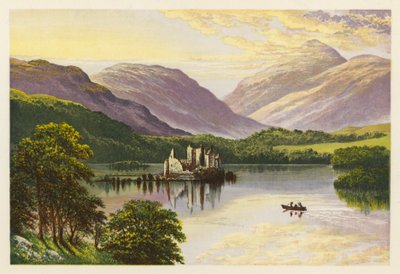 Skotsk Loch-landskab: Loch Awe (farvelitografi) af Alexander Francis (after) Lydon