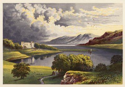 Skotsk Loch-landskab: Loch Etive (farvelitografi) af Alexander Francis (after) Lydon