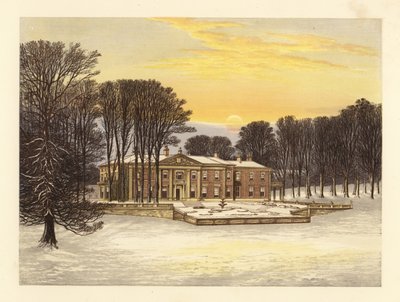 Vinterscene med Down House, Dorsetshire, England. af Alexander Francis (after) Lydon