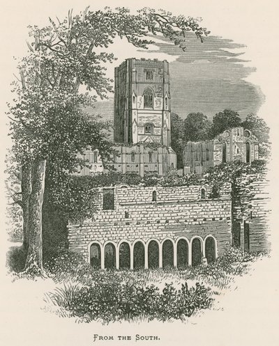 Fountains Abbey, fra syd af Alexander Francis Lydon