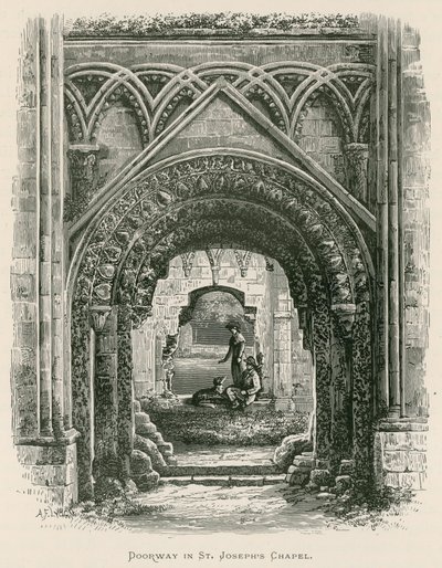 Glastonbury Abbey, døråbning i St Joseph