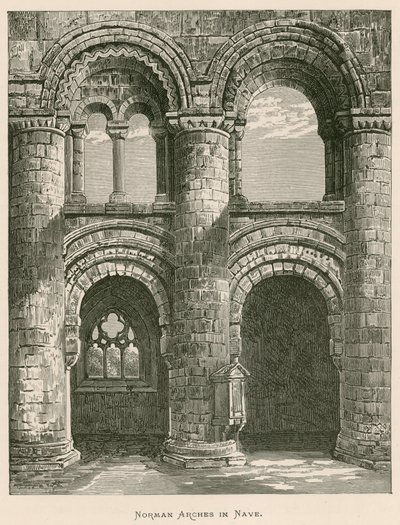 Jedburgh Abbey, Norman Arches i Nave af Alexander Francis Lydon