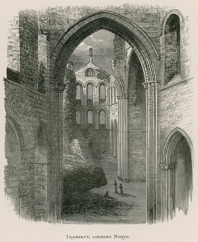Kirkstall Abbey, tværskib, ser mod nord af Alexander Francis Lydon