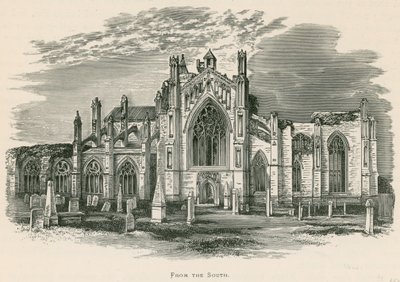 Melrose Abbey, fra syd af Alexander Francis Lydon