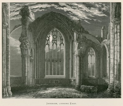 Melrose Abbey, interiør, med udsigt mod øst af Alexander Francis Lydon