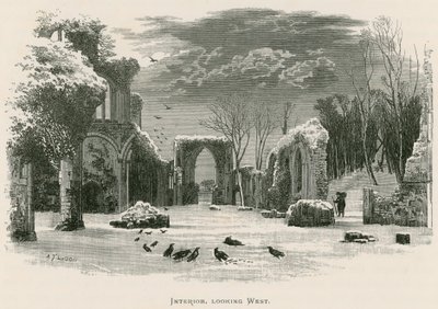 Netley Abbey, interiør, set mod vest af Alexander Francis Lydon