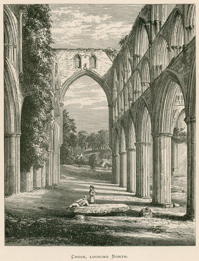 Rievaulx Abbey, kor, ser mod nord af Alexander Francis Lydon