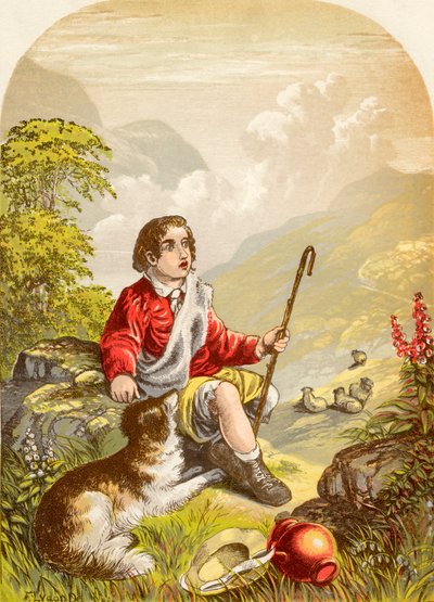 The Shepherd Boy in the Valley of Yumiliation, fra The Pilgrims Progress af John Bunyan udgivet, ca. 1880 af Alexander Francis Lydon